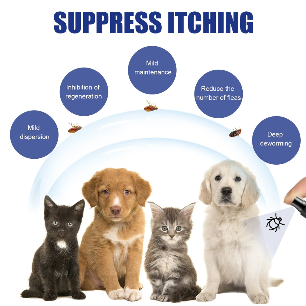 Yegbong Pet Insect Repellent Spray Pet Skin Cleaning Promote Pet Health Relief Discomfort Soothing Itching Pet Skin Care Spray
