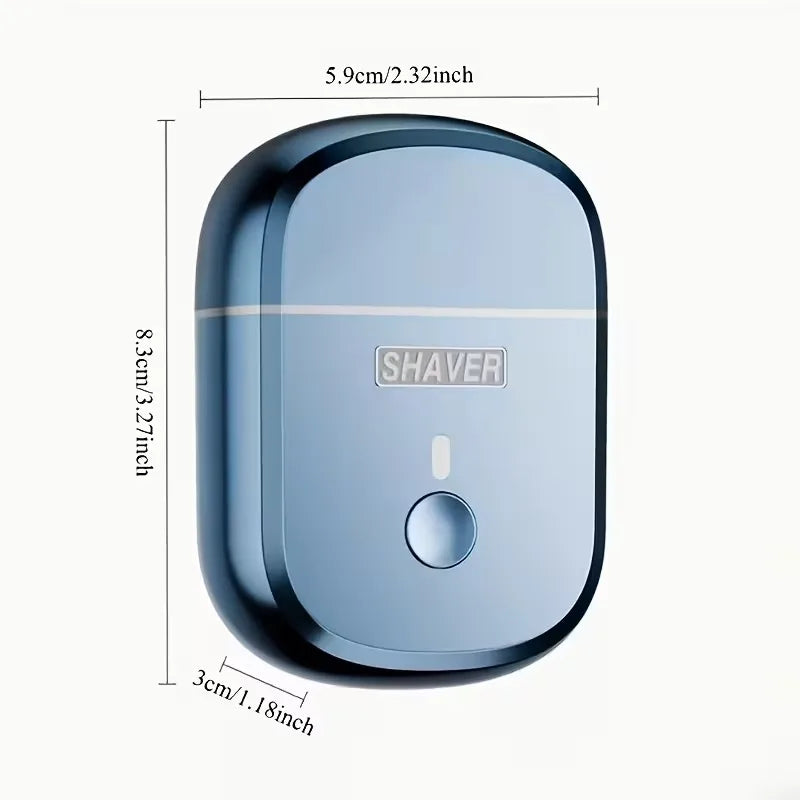Portable Electric Shaver for Men Double Ring Blade Magnetic Head USB Charging Long Runtime No Hair Clog Travel Home Razor
