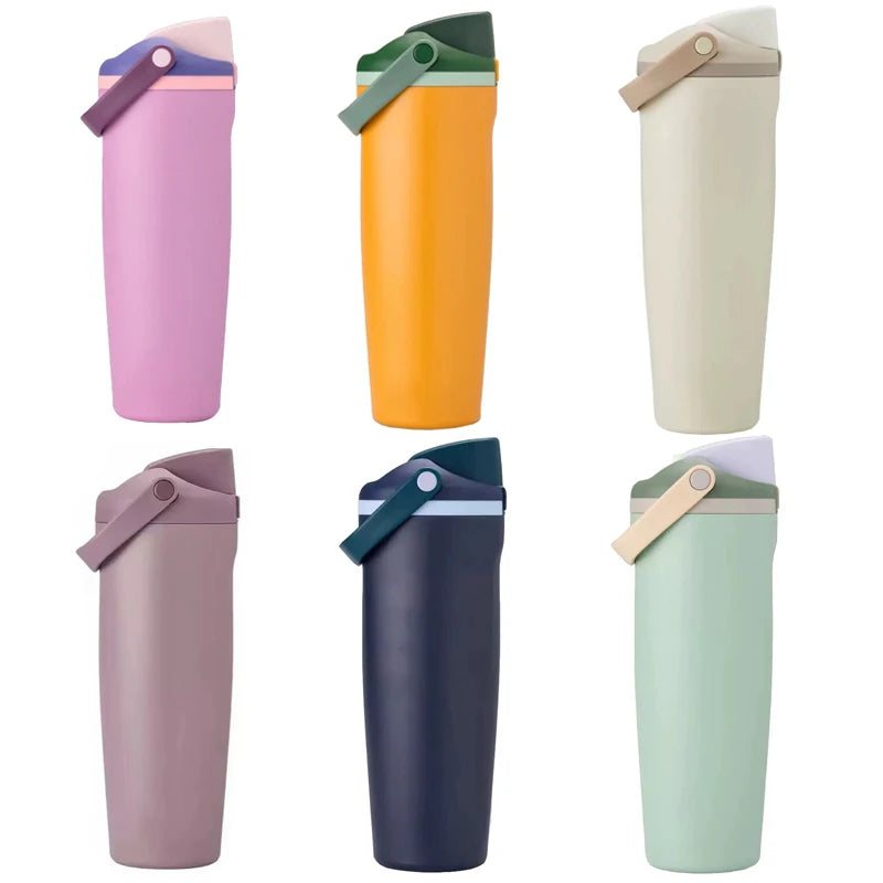 Sway 30oz Insulated Water Bottle Straw Double Wall Vacuum Thermos Cup Leakproof Hot/Cold Drink for Gym Office Camping Car Travel