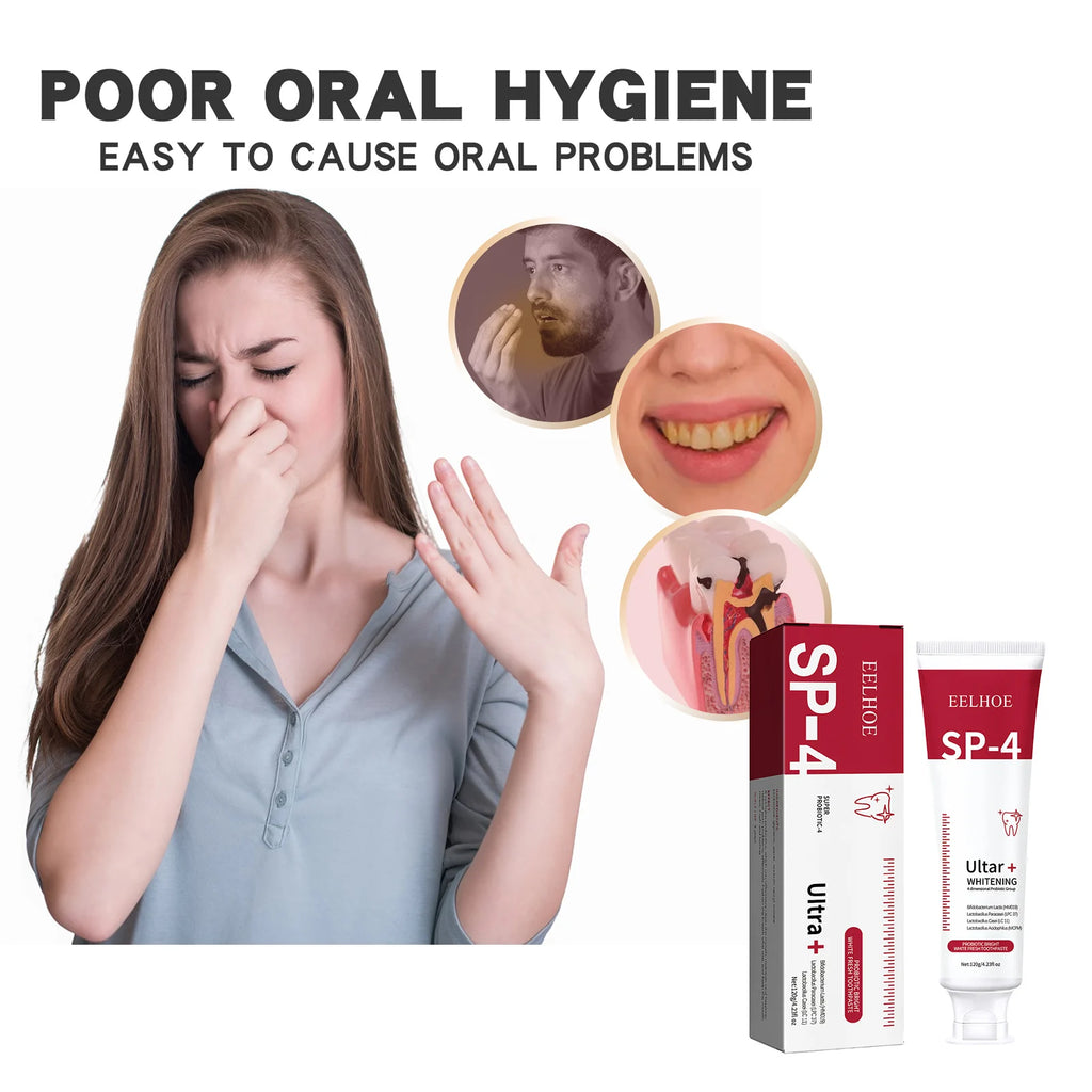 Probiotic Toothpaste Clean Teeth Odor Remove Stain Enamel Safe Fresh Breath Caring Oral Cavity Cleaning Teeth Nursing Toothpaste