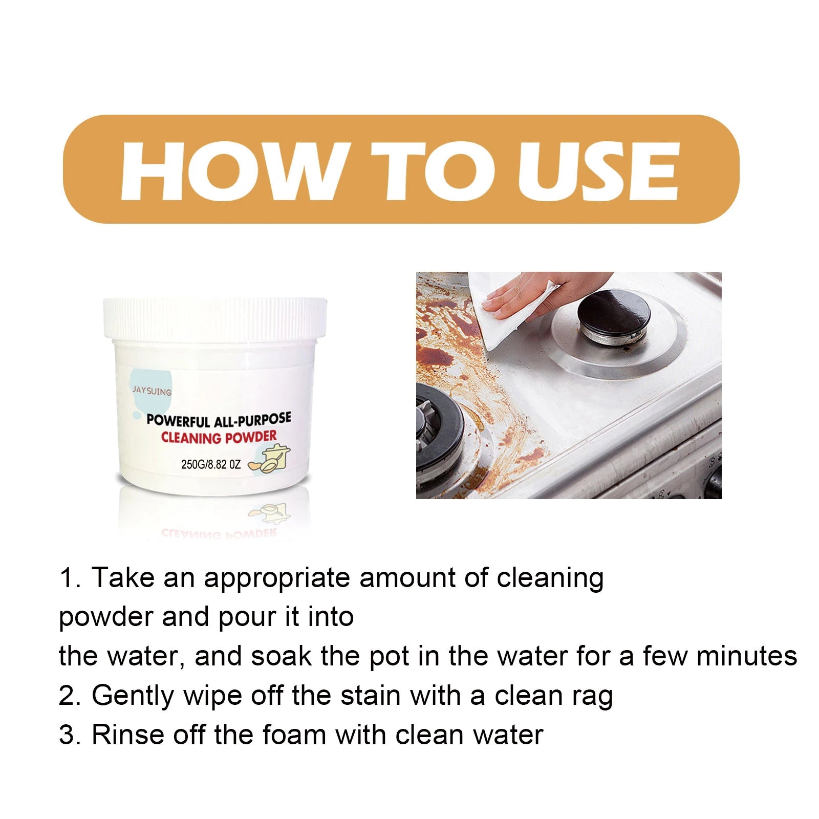 Multi Purpose Cleaning Powder Powerful Remove Stain Deep Clean Deodorize Refresh Kitchen Bathroom Household Daily Cleanse Powder