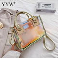 Holographic Transparent Jelly Bag High Quality PVC Women'S Designer Handbag Big Capacity Chain Shoulder Messenger Bags Clear Bag
