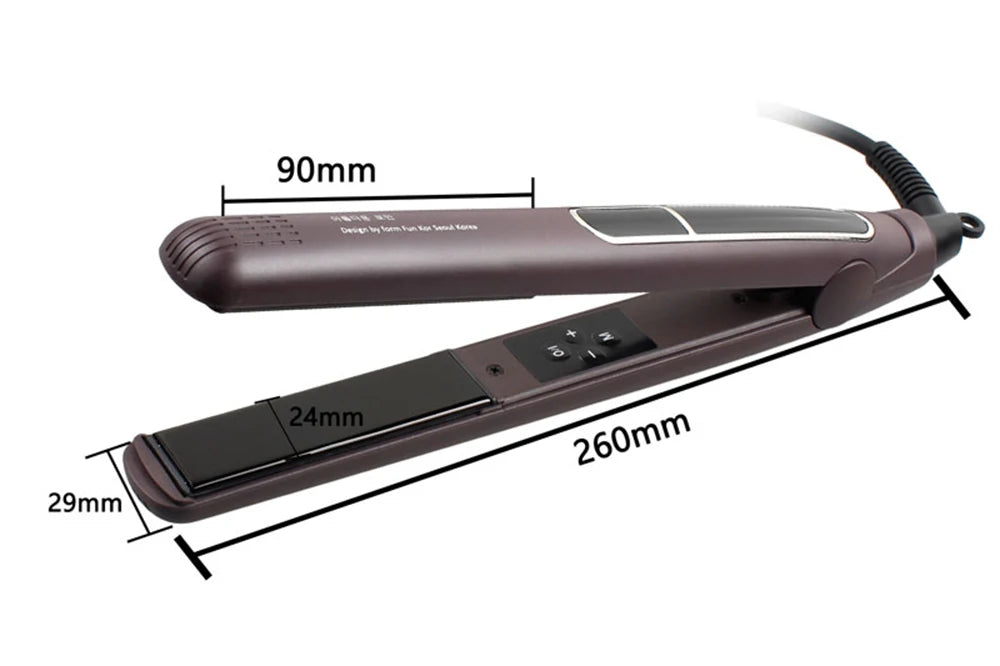 Korean Hair Straightener Keratin Treatment Floating Wide Plate Ceramic Flat Iron Dual Voltage Hair Curling Iron Salon Styler