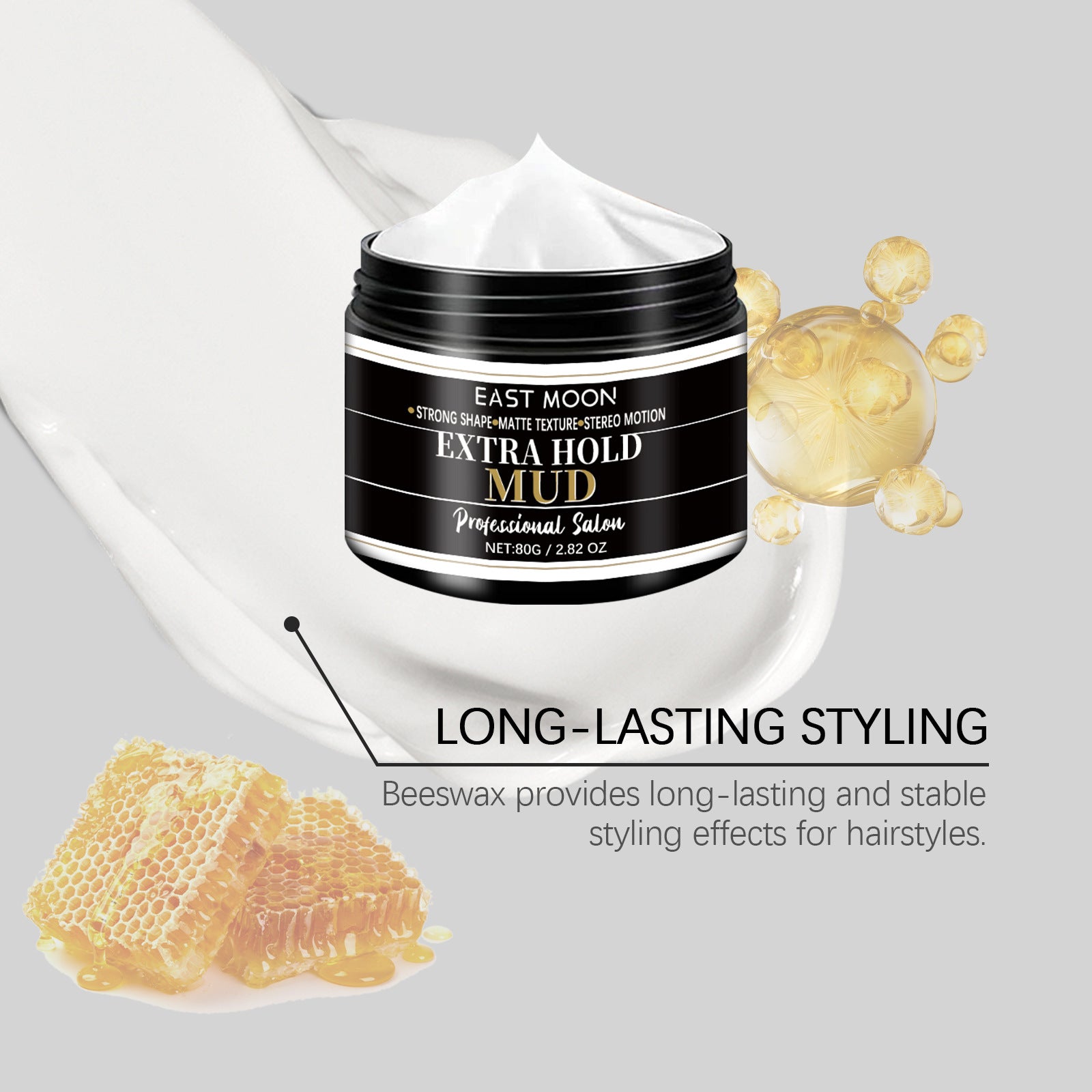 Keratin Hair Styling Cream Strong Hold Reduce Curly Matte Finished Keep Smoothing Non Sticky Improve Frizz Men Hair Shaping Gel