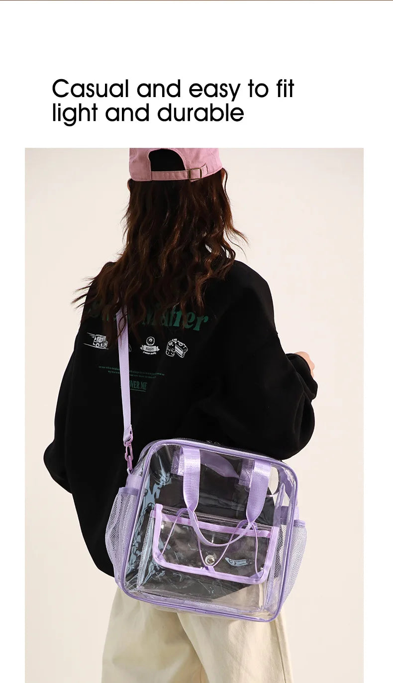 Ladies' shoulder bagTransparent swimming bag PVC travel storage bag travel bag sports stadium concert beach student fashion bag