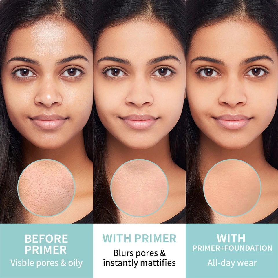 Pore No More Primer Base Makeup Matte Finish Primer Water & Sweat Resistant Long Lasting Oil Control won't cause acne Cosmetics