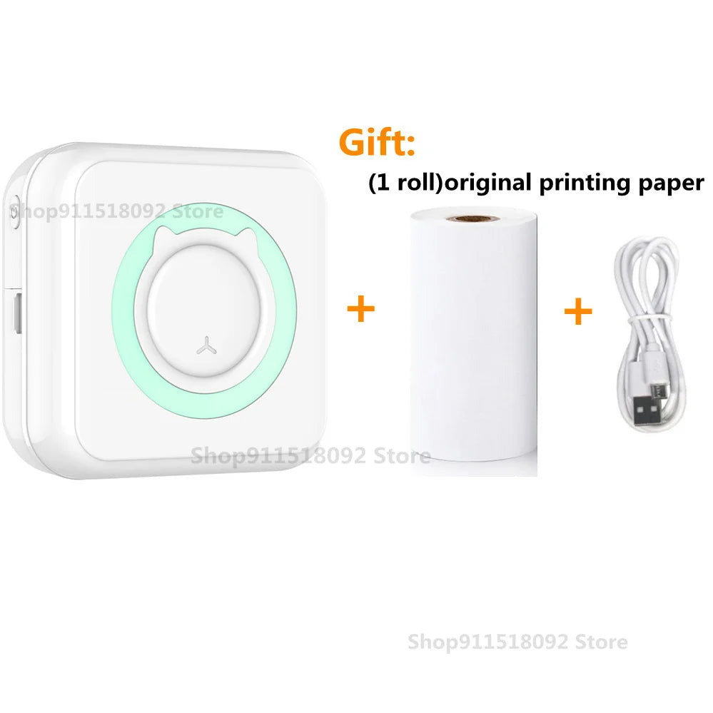 Meow Mini Label Printer Thermal Portable Printers Stickers Paper Inkless Wireless Impresora Portátil 200dpi Android IOS 57mm