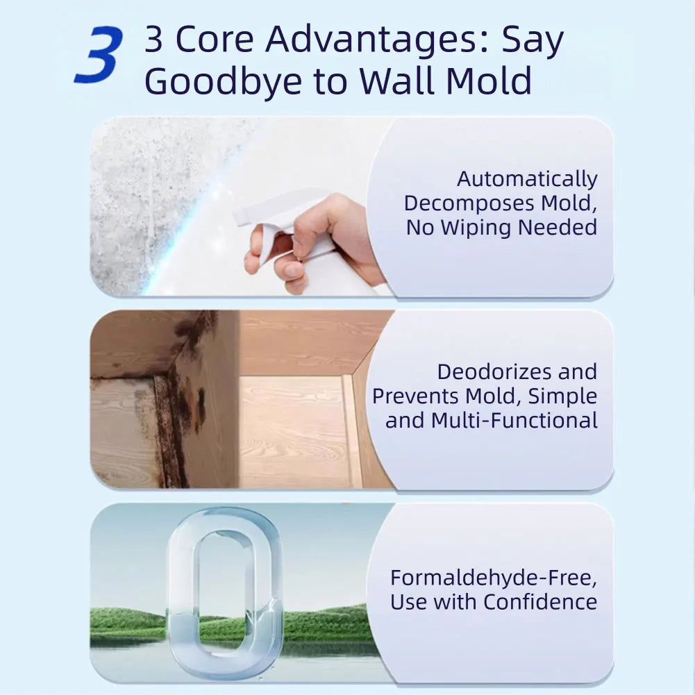 1PCS Highly Effective Removal Spray 240ml Multi-Surface Cleaning Solution Wall Stain Remover Anti Mold Agent For Walls Cleaning