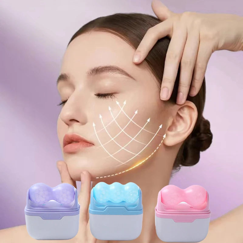Double Head Ice Roller For Face Eye Puffiness Migraine Pain Relief And Minor Injury Facial Cold Therapy Massage Roller Skin Care
