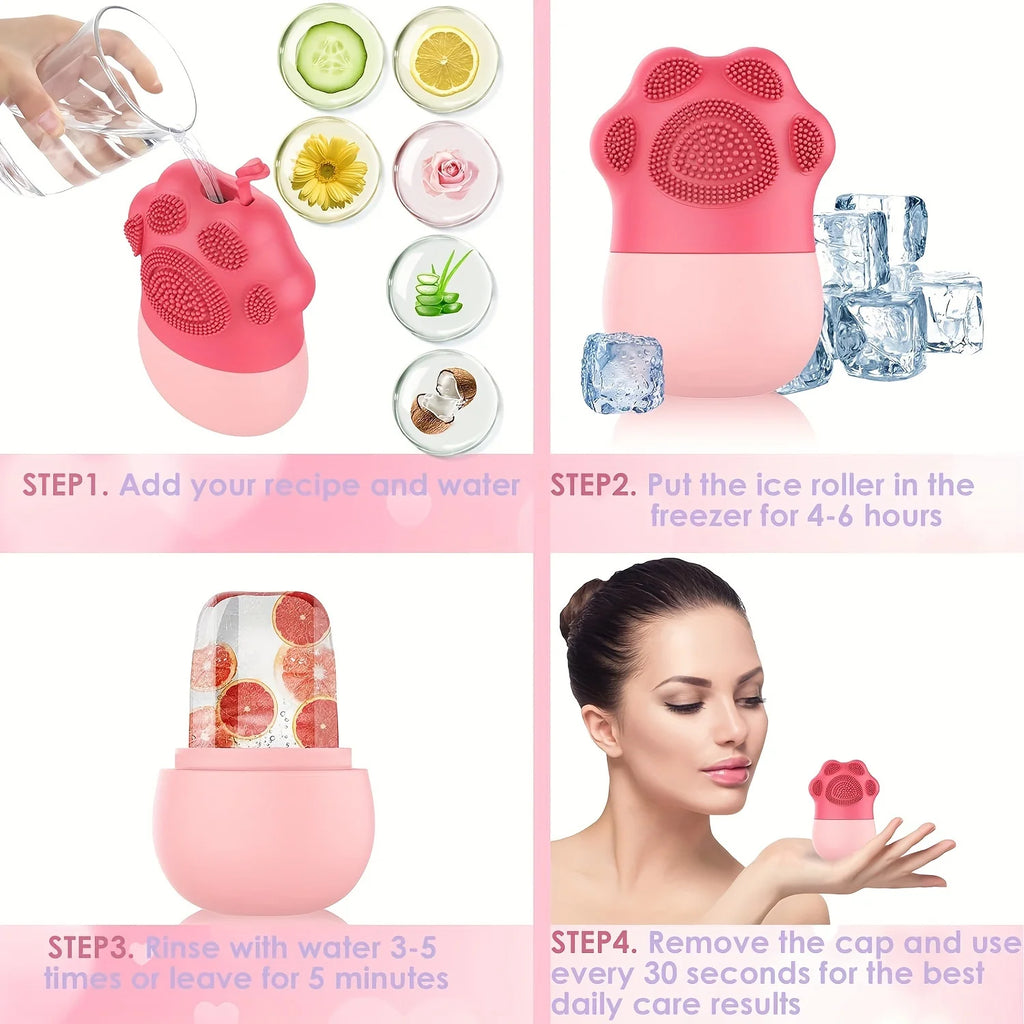 Silicone Facial Ice Roller for Skin Care Reduce Eye Puffiness and Massage Face Beauty Skin Care Tools