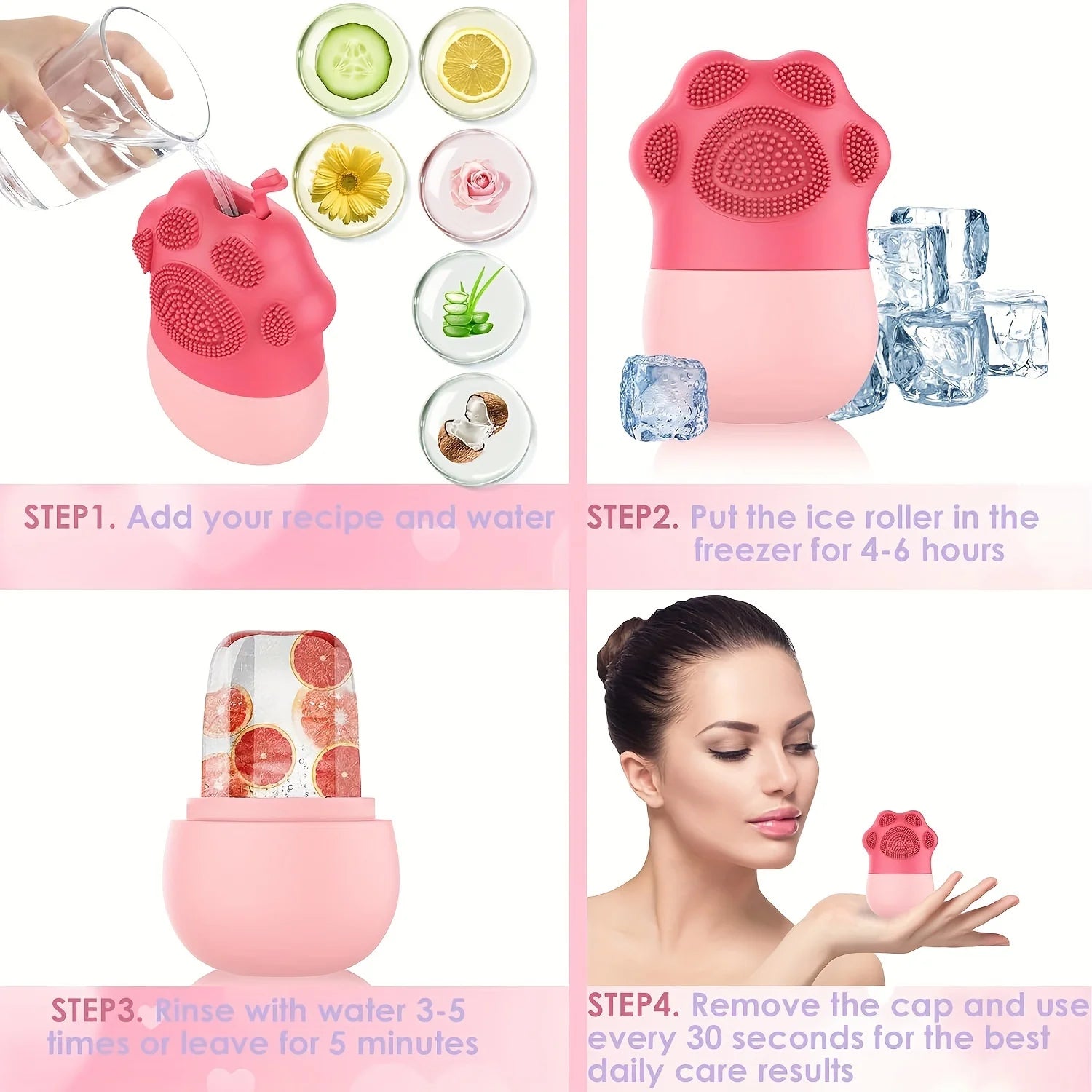Silicone Facial Ice Roller for Skin Care Reduce Eye Puffiness and Massage Face Beauty Skin Care Tools