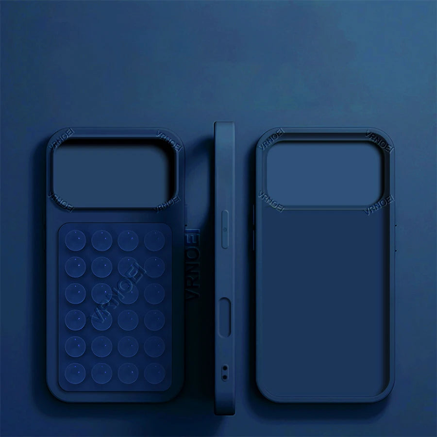 Upgrade 2IN1 Suction Cup Bracket Phone Case For iPhone 16 15 11 12 13 14 17 Pro Max Plus  AIR Cases Shockproof Cover Accessories
