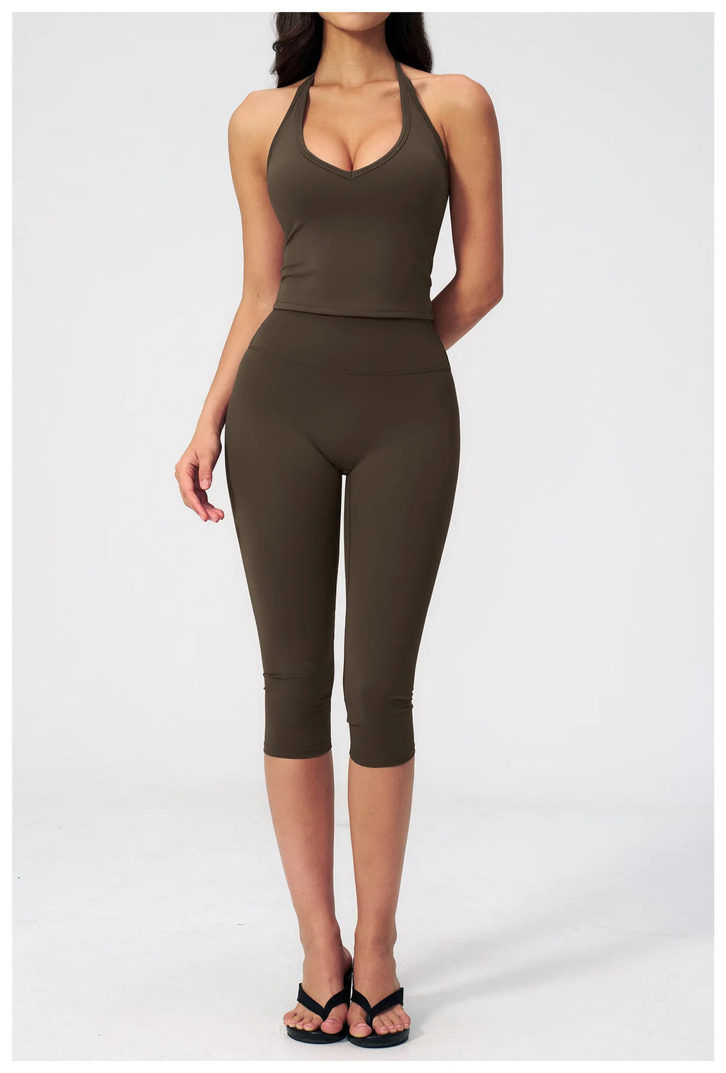 Yoga Set 2PCS Sports Set Short Sleeve Fitness Outfits Women Tracksuit Workout Clothes Running Capri Pants Gym Suit Athletic Wear