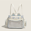 Women's Fashion Backpacks Y2K Korean Japan Kawaii Cat Ita Bag PU Cute Girls Transparent Pocket Aesthetic Shoulder Crossbody Bags