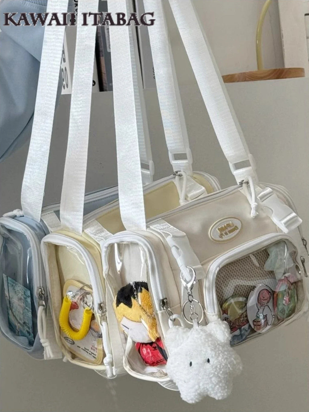 Y2K Fashion Clear Transparent Crossbody Bag Women Multipocket Itabag Summer Bucket Shoulder Bag for Students