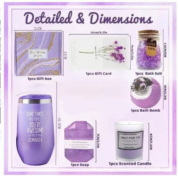 Gifts for Ladies ,Mom, Wife,Girlfriend, Sister-Happy Birthday,Christmas,Valentine's Day,Mothers Day-Lavender Spa Gift Basket Set