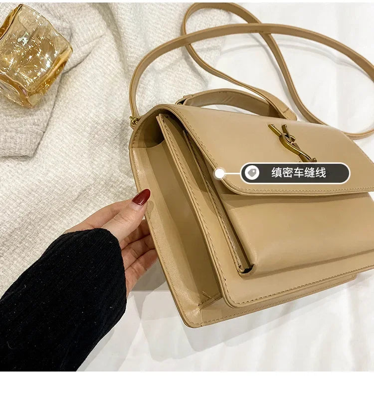 High-End Leather Women Diaper Bag Classic Designer Paris Casual Simple Vintage Trendy Design with Adjustable Shoulder Strap