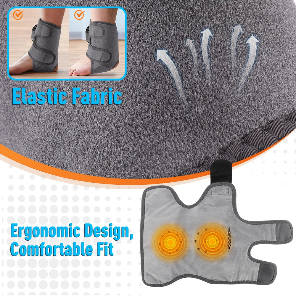 Electric Cordless Heated Ankle Guard Massager for Right or Left Foot Vibration Massage Wristband Hot Compress Ankle Wrist Brace