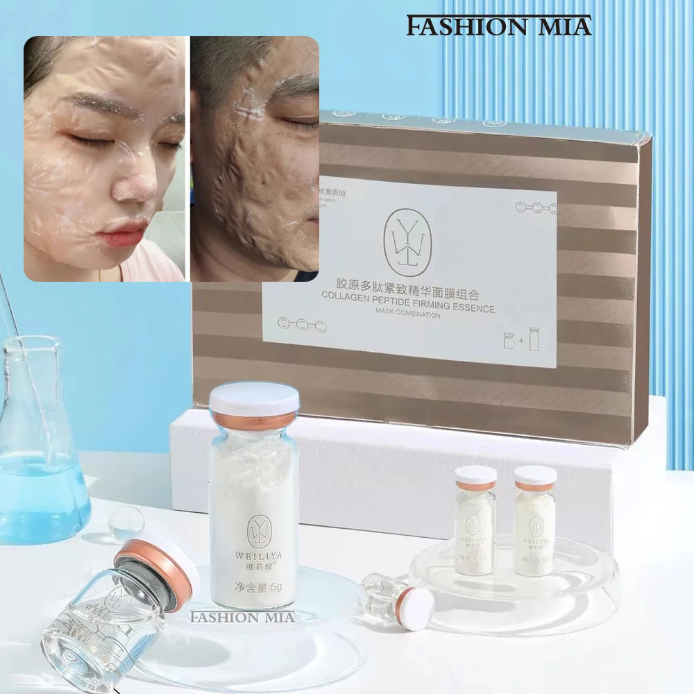 Korea Collagen Peptide Firming Essence Mask Kit V-Face Lifting Thread Mask Hyaluronic Acid Rejuvenate Whitening SkinCare