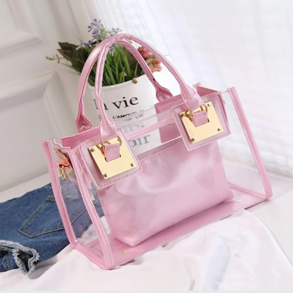 Large Summer Clear Totes Bags Transparent PVC Women Handbags Crossbody Clutch Purse Shoulder Messenger Bag The Songkran Festival