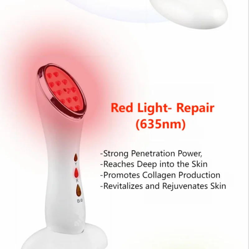 LED Light Facial Device for Home Use Red Blue Light Skin Care Beauty Machine with Warming Feature