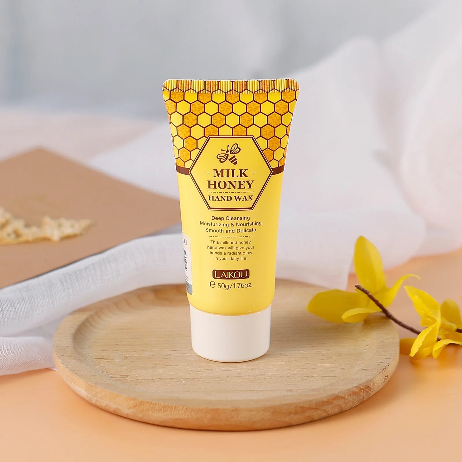 Laikou  Honey Hand Wax Moisturizing Exfoliating  Anti-Aging Hand Exfoliator Scrub Hands  lotion Peeling Masks Skin Care 50g