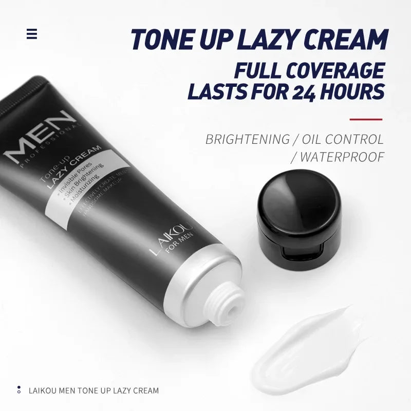 LAIKOU Men BB Cream Revitalising Nourishing Brighten Cream Natural Whitening Face Foundation Tone Up Cream Lazy Concealer 50g
