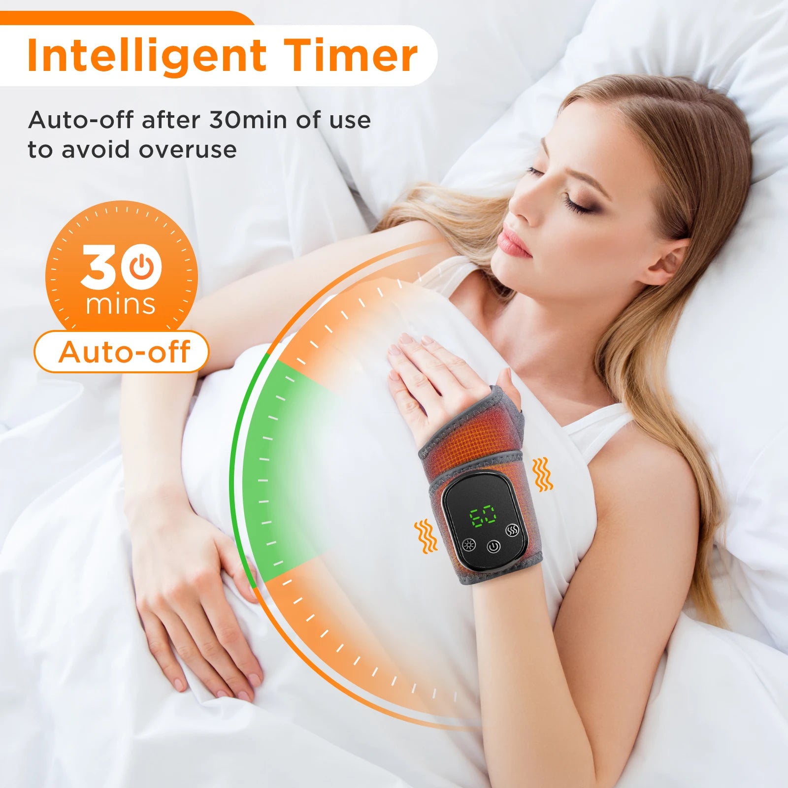 Electric Heating Wrist Massager Wrist Brace Protector Wrap Vibration Massage Relieves Tenosynovitis Carpal Tunnel Fatigue Relief