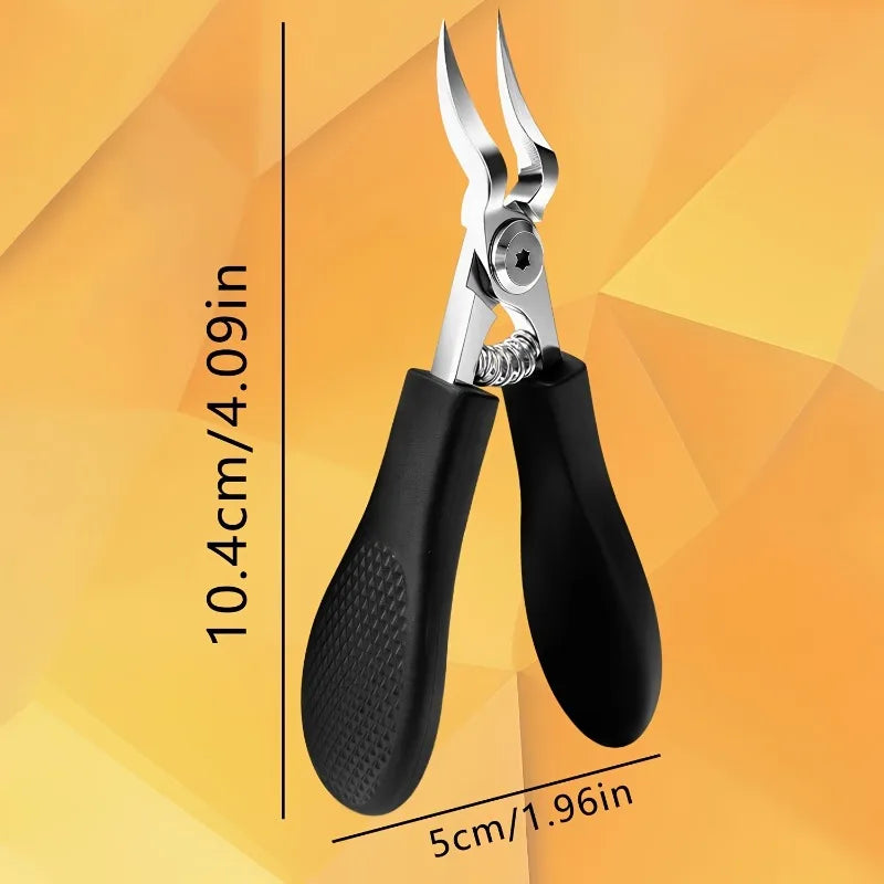 Heavy-Duty Stainless Steel Nail Clipper, Thick Toenail & Fingernail Clipper for Adults, Professional-Grade Curved Blade