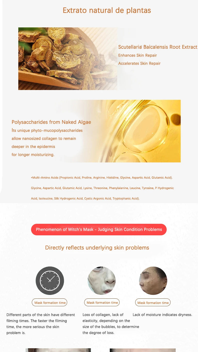 Korea Collagen Peptide Firming Essence Mask Kit V-Face Lifting Thread Mask Hyaluronic Acid Rejuvenate Whitening SkinCare