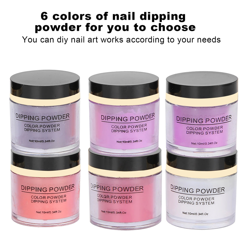 Nail Dipping Powder Set Nail Art Powder Top Base Coat Gel Dust Brush Manicure Tool Set Nail Powder