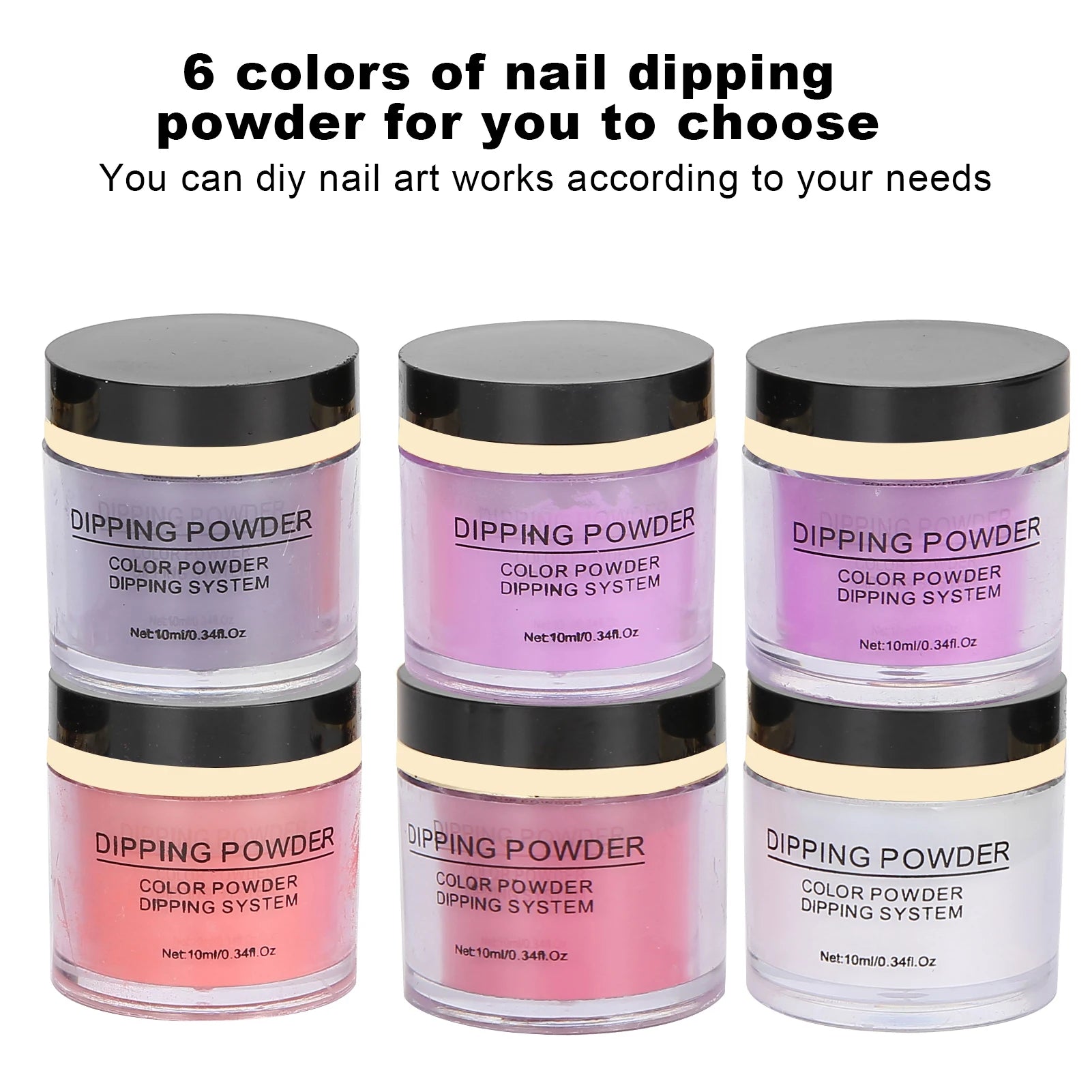 Nail Dipping Powder Set Nail Art Powder Top Base Coat Gel Dust Brush Manicure Tool Set Nail Powder