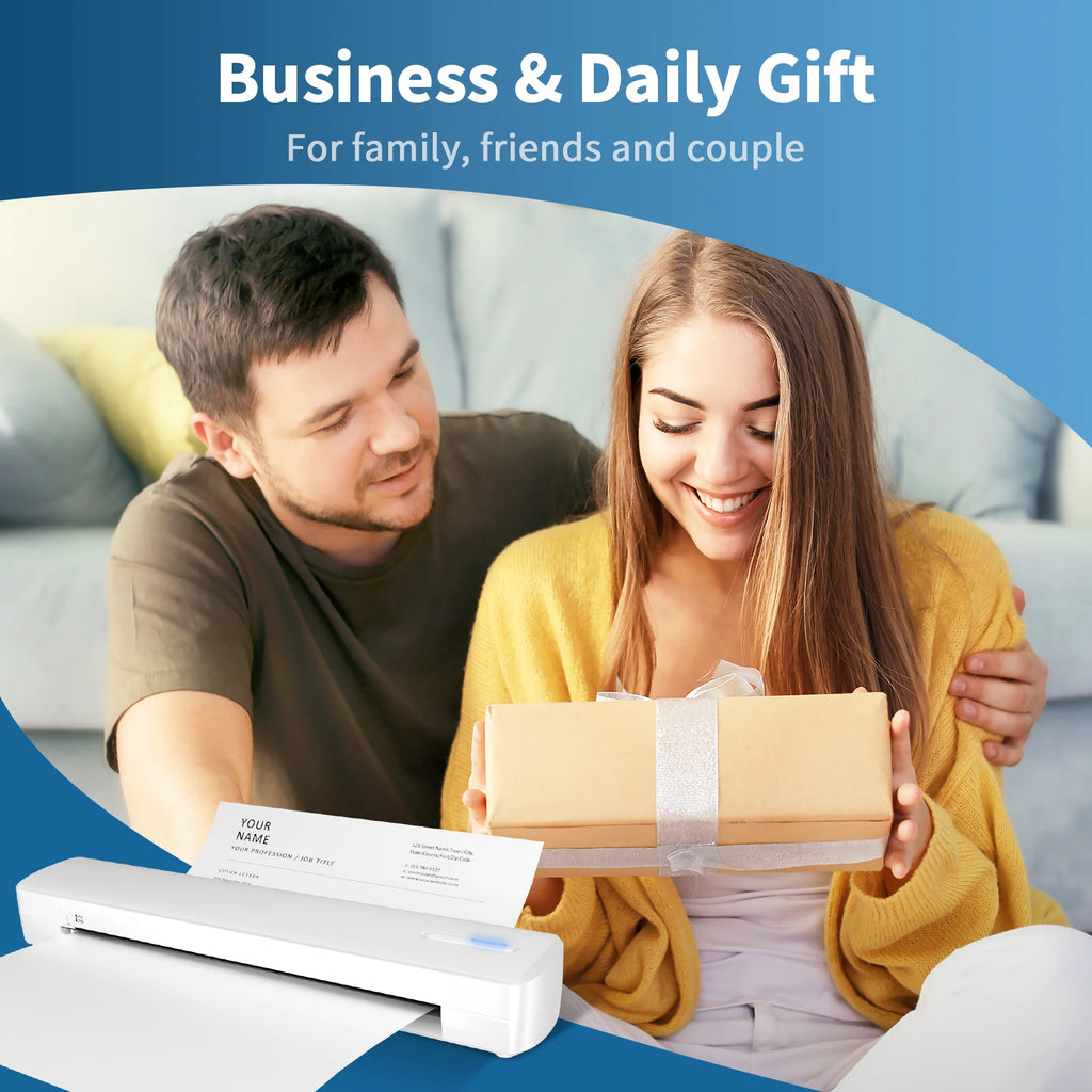 Portable Printer Wireless Inkless Thermal Printer A4 Bluetooth C80 300DPI Mobile Support Android iOS for Office Work Home School