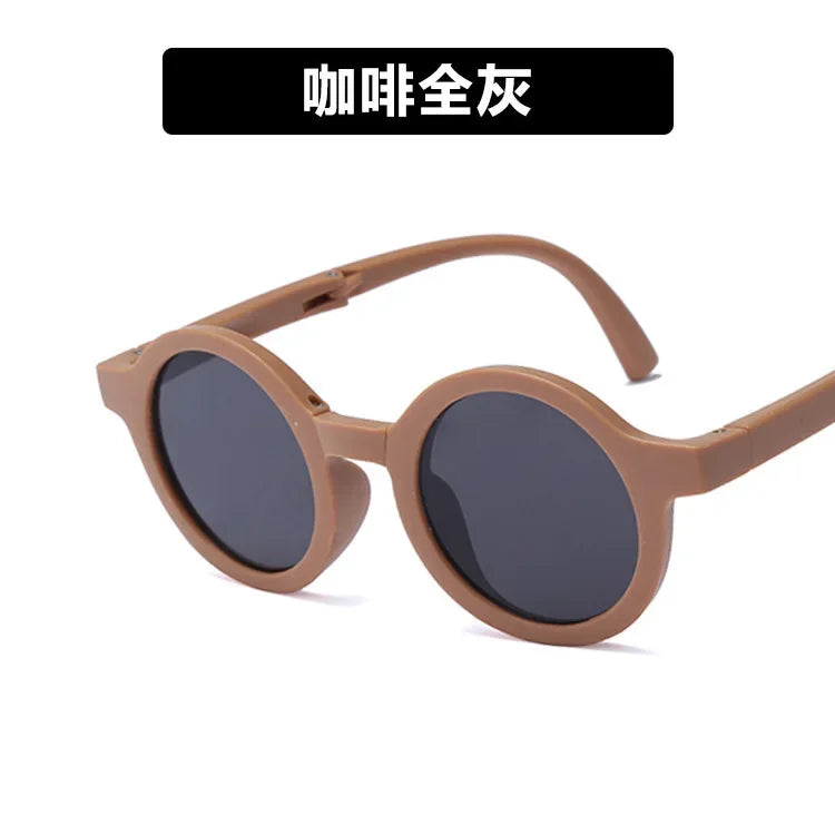 Foldable Kids Sunglasses Girls Boy Children Sun Glasses Round Street Beat Eyeglasses Cute Baby Shades Eyewears