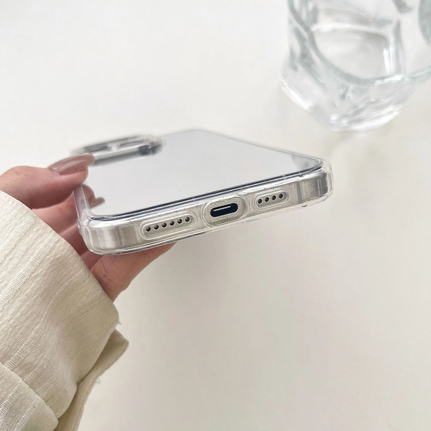 Luxury Plated Makeup Mirror Phone Case for iPhone 17/16/15/14/13/12/11 Pro Max Plus, Hard Acrylic Shockproof Frame Case