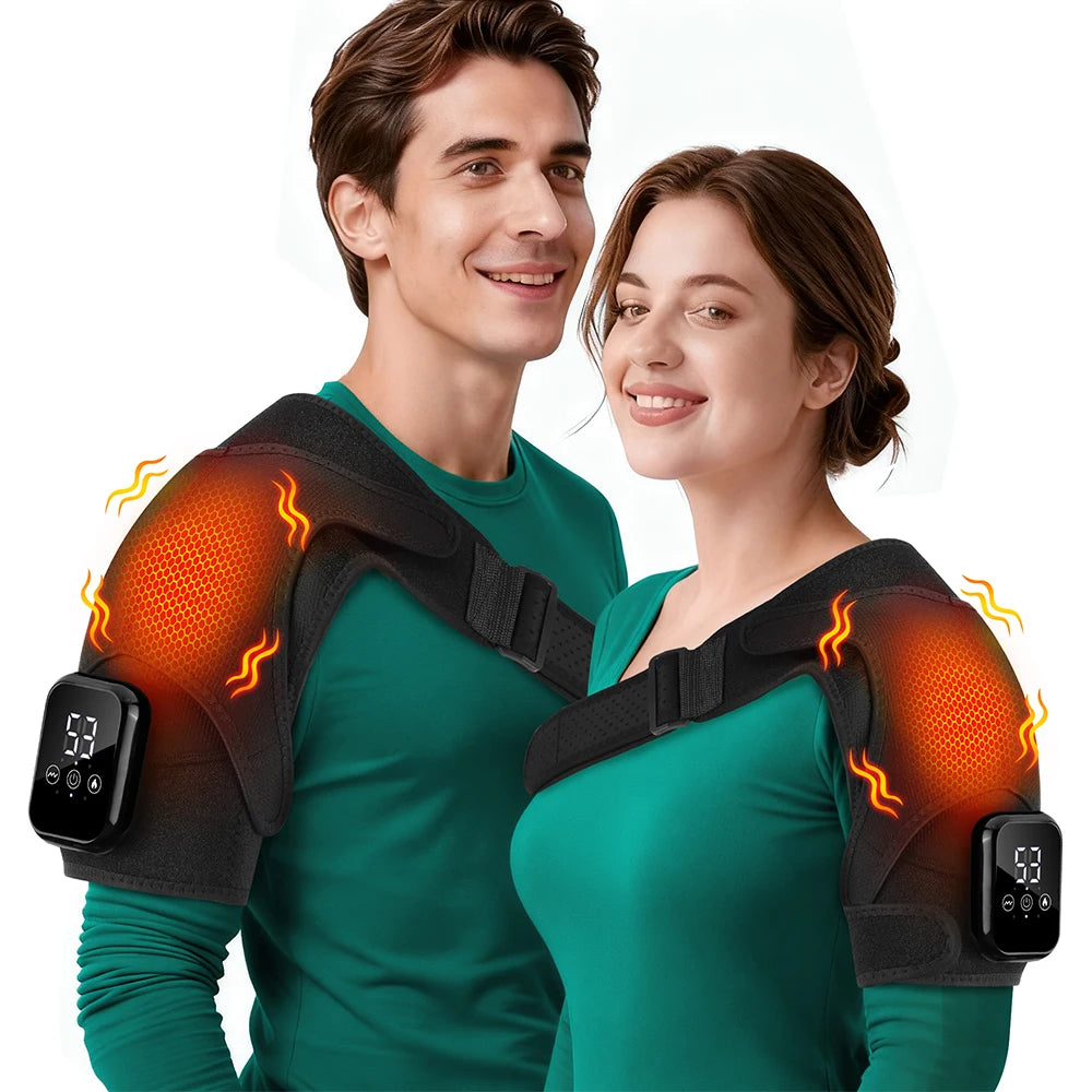 Vibration Shoulder Steamer Belt Heated Shoulder Warmer Massager Electric Smart Massage Machine Temperature Adjust