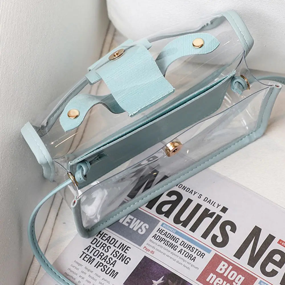 Small Women's Small Bag Transparent Jelly Candy Color Square Messager Bag Fashion Clutches PVC Shoulder Bag Crossbody Handbag