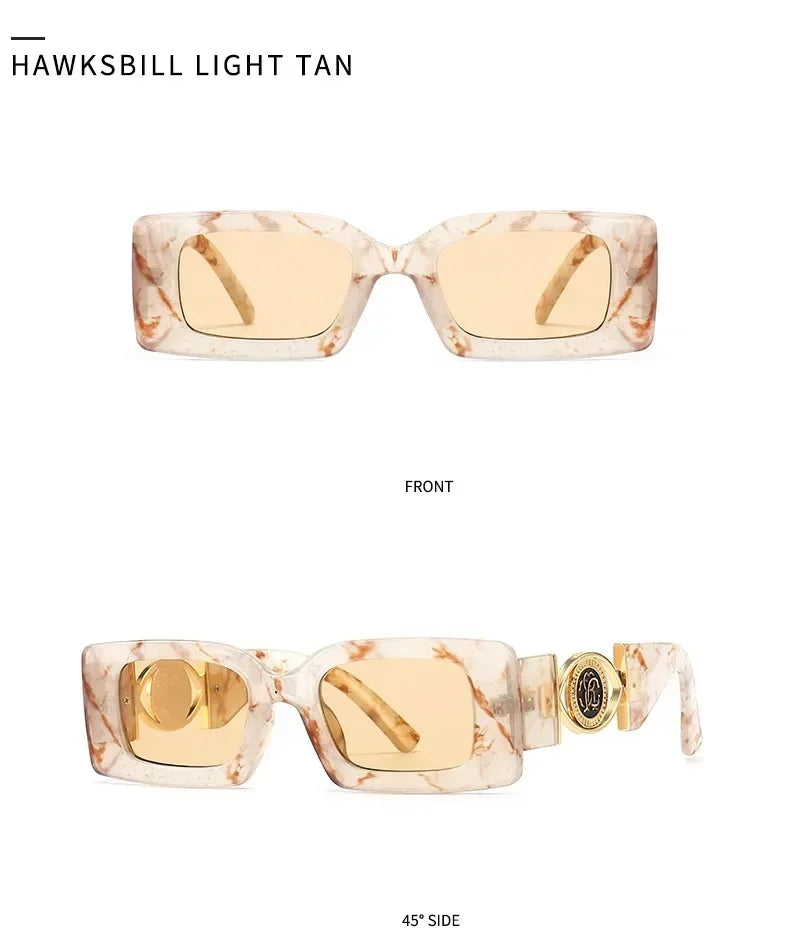 2026 New Retro Square Sunglasses for Women Men Flower Decoration Fashion Ladies Sun Glasses Ins Hot Shading Eyewear UV400