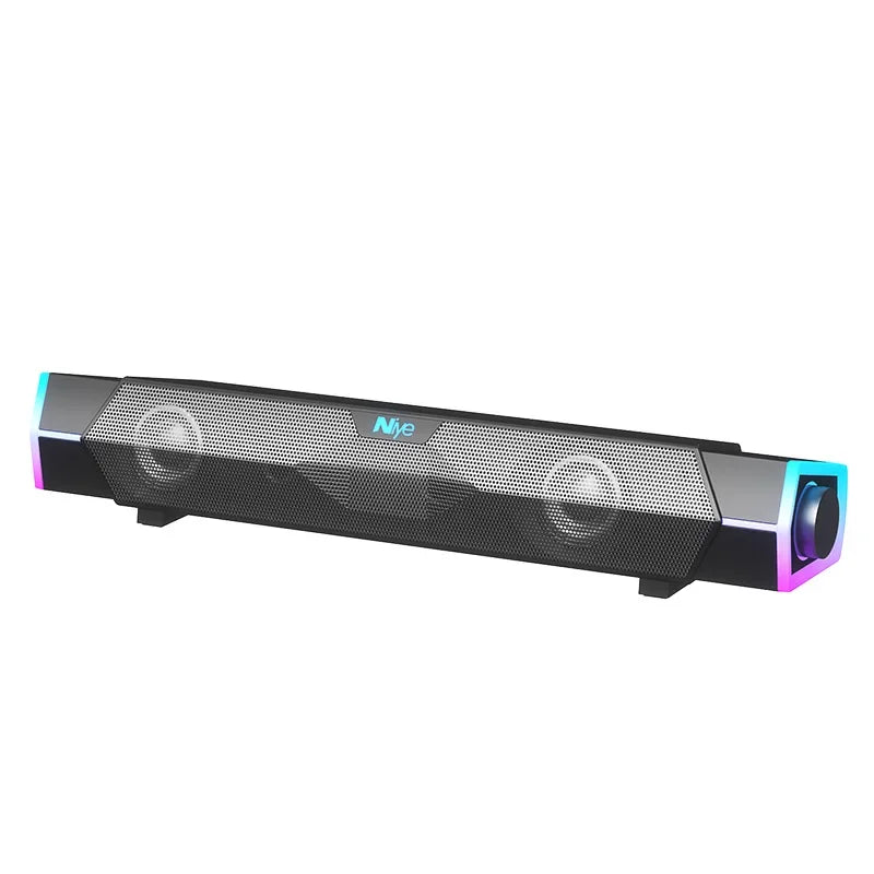 Bluetooth Speaker Bar for Home Audio and Video with 4D Surround Sound Subwoofer Wired Wireless RGB for TV PC