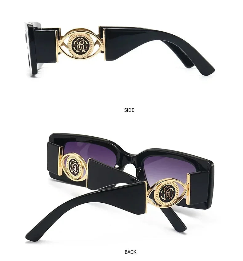 2026 New Retro Square Sunglasses for Women Men Flower Decoration Fashion Ladies Sun Glasses Ins Hot Shading Eyewear UV400