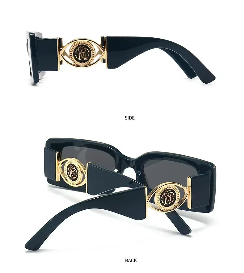 2026 New Retro Square Sunglasses for Women Men Flower Decoration Fashion Ladies Sun Glasses Ins Hot Shading Eyewear UV400