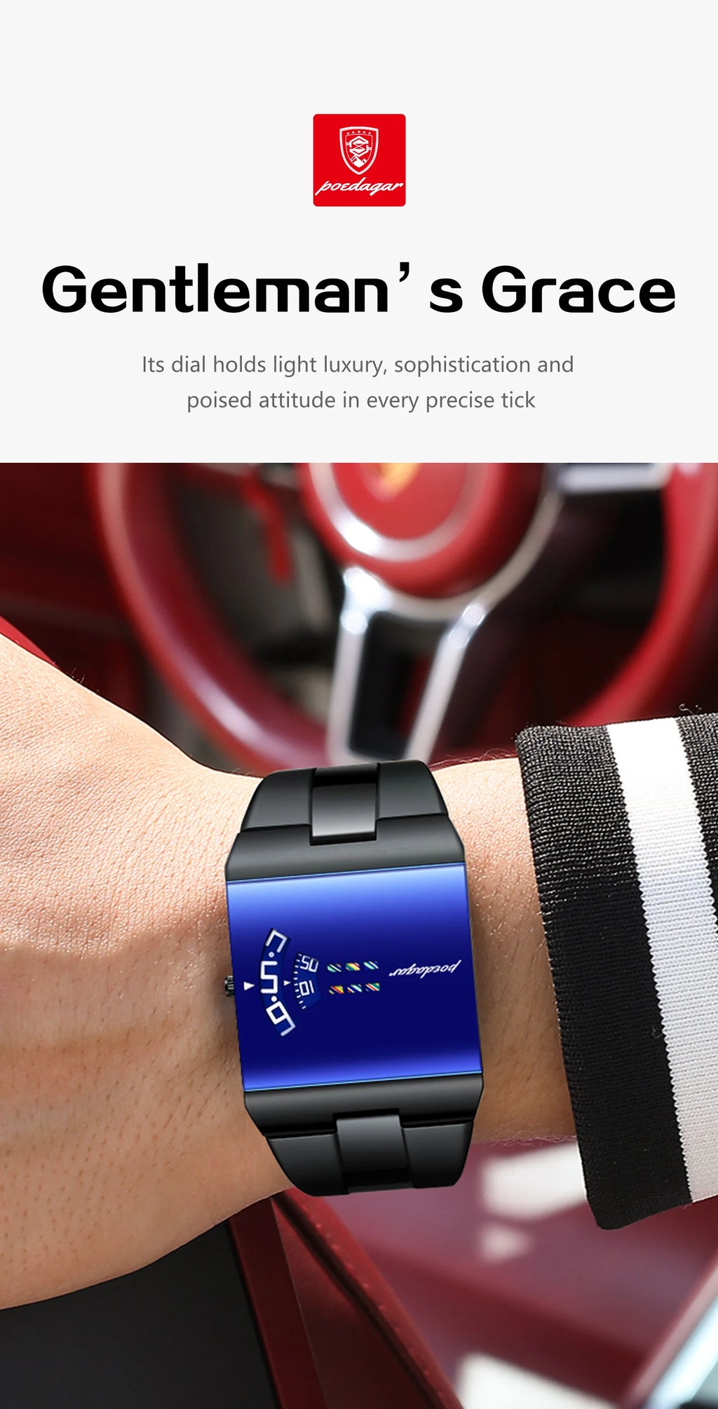 POEDAGAR Top Unique Men Clock Waterproof Fashion Casual Man Wristwatch Stainless Steel Original Sport Quartz Men's Watches Reloj