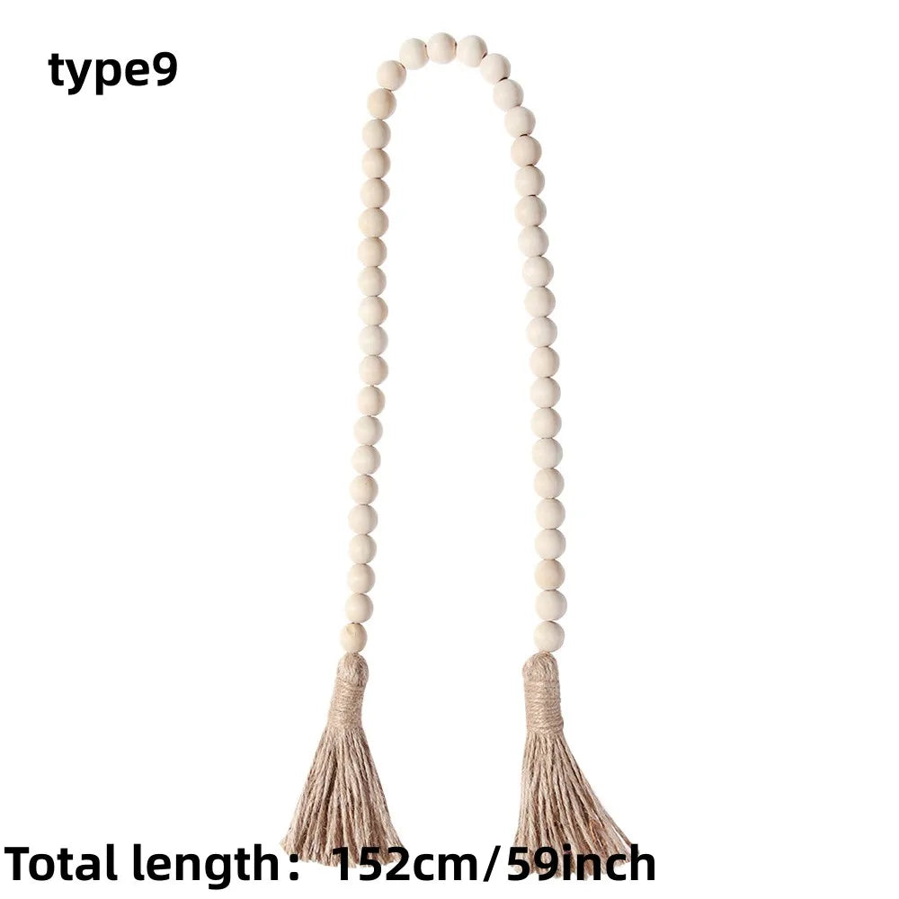 Farmhouse Wall Hanging Home Decor DIY Handmade  Tassel Bead Ornament Boho Gift with Tassels Decor Prayer Boho Beads