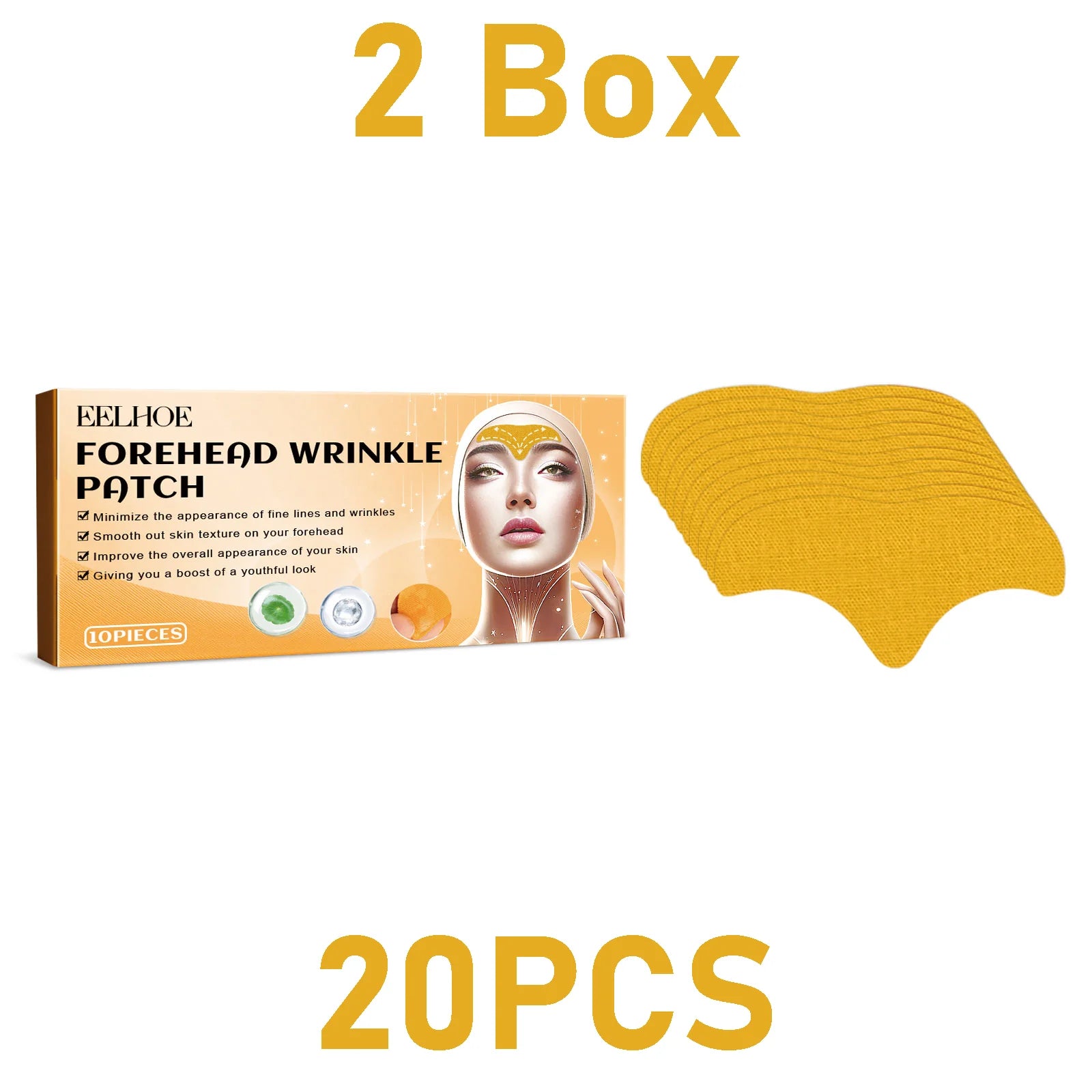EELHOE Forehead Wrinkle Patch Lift Firming Skin Lightening Face Wrinkle Gel Patches Collagen Fade Fine Lines Facial Mask Care