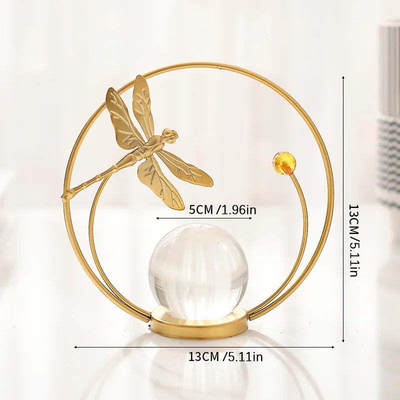European Home Furnishings TV Cabinets Creative Decorations Living Room Foyer Light Luxury Desktop Iron Crystal Ball Ornaments