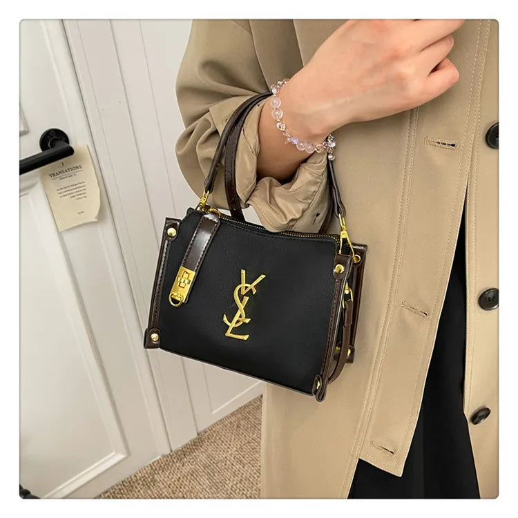 2026 New Korean Style Retro Mini Square Crossbody Bag Shoulder Top Handle Purse Textured Everyday Tote for Women