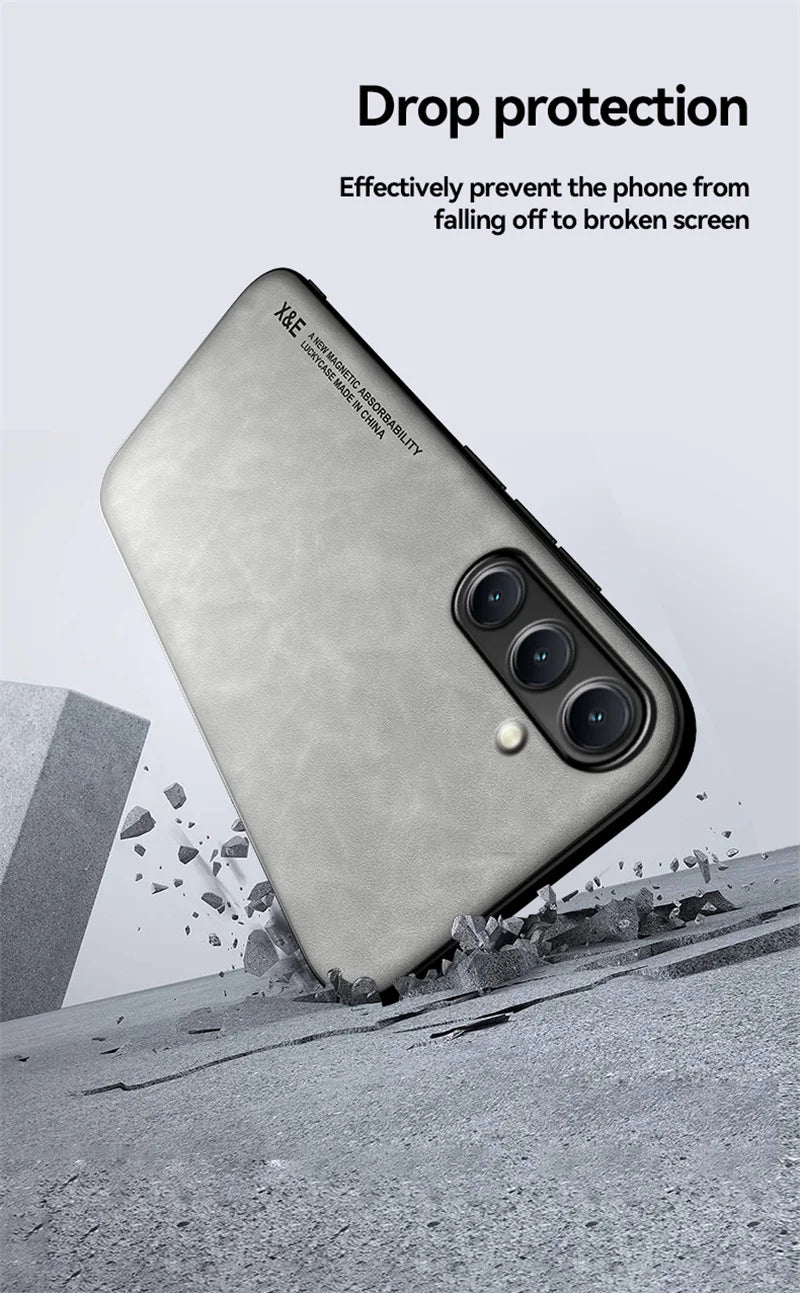 For Samsung Galaxy A56 A36 A26 A16 5G Case Soft Silicone Car Holder Magnetic Leather Phone Cover for Galaxy A06 A 56 36 16 Funda