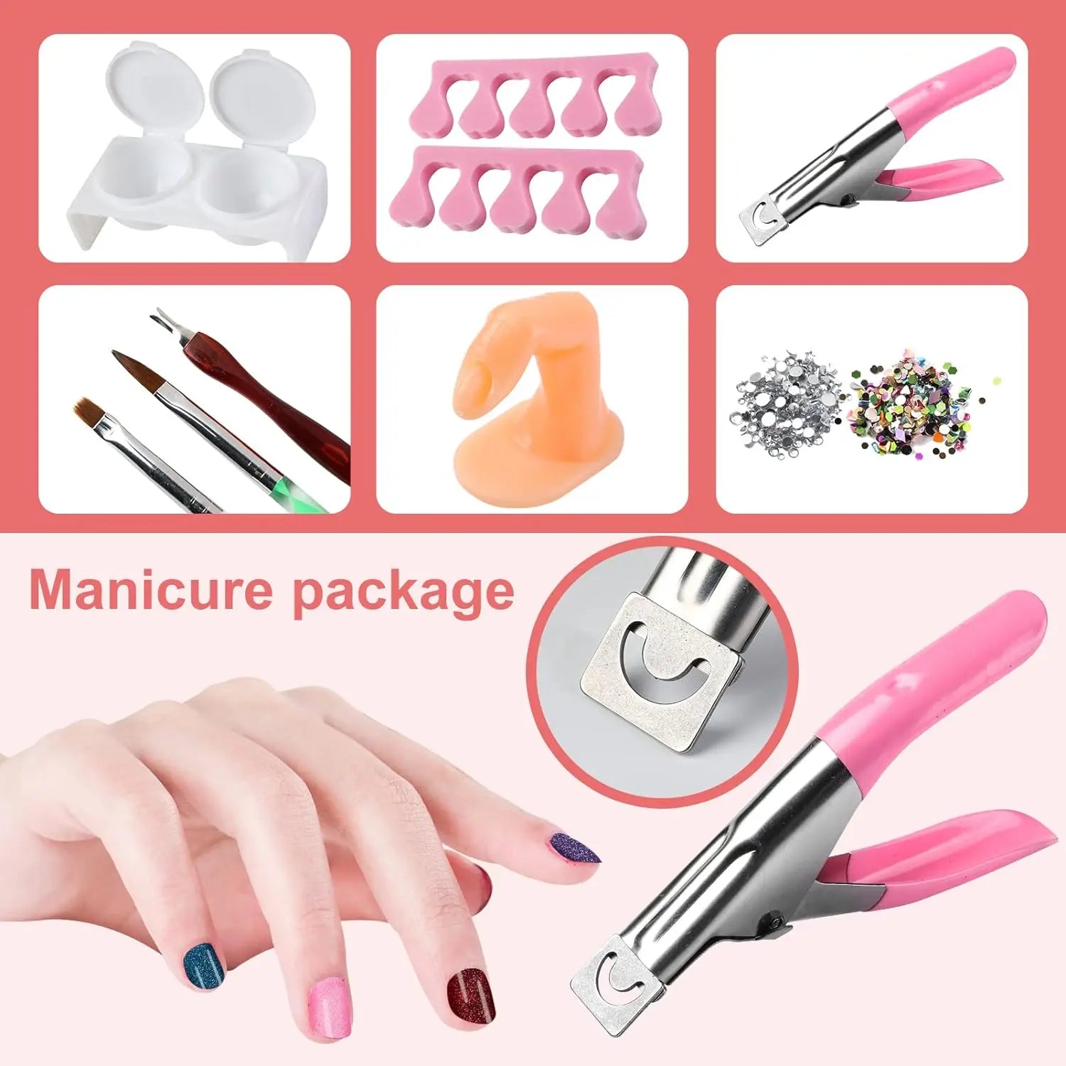 Acrylic Nail Kit for Beginners 12 Color Glitter Acrylic Powder White Clear Pink Acrylic Powder Nails Extension Professional Nail