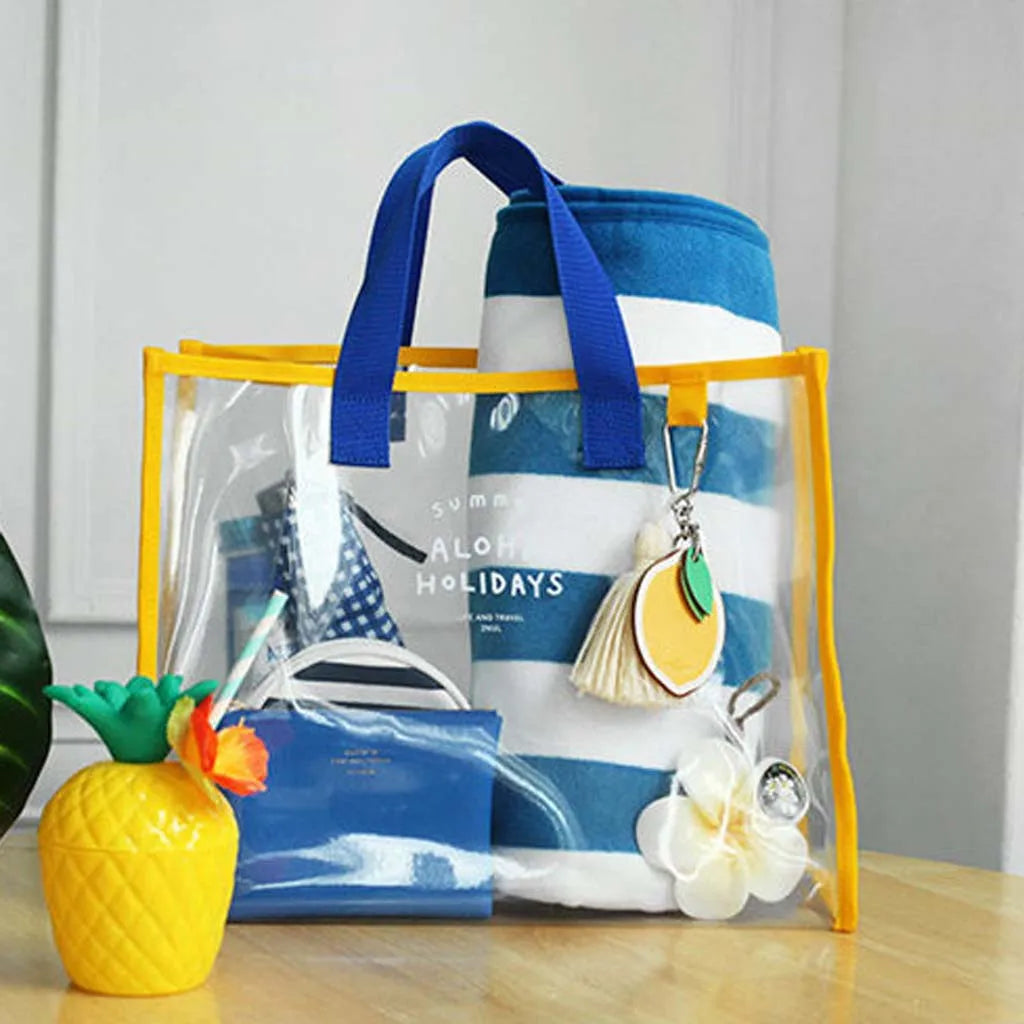 Summer Transparent Handbag Swimming Fashion Beach Pvc Outdoor Travel Bag Bag Pu Leather Shoulder Bag For Women Fast Shipping
