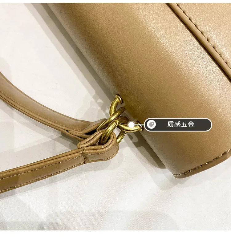 High-End Leather Women Diaper Bag Classic Designer Paris Casual Simple Vintage Trendy Design with Adjustable Shoulder Strap